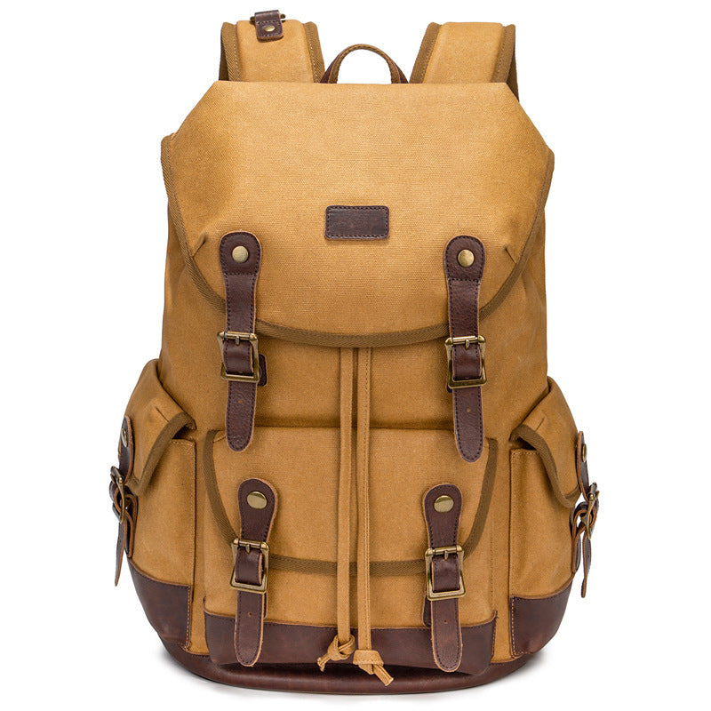 Large Capacity Waterproof Outdoor Canvas Vintage Backpack