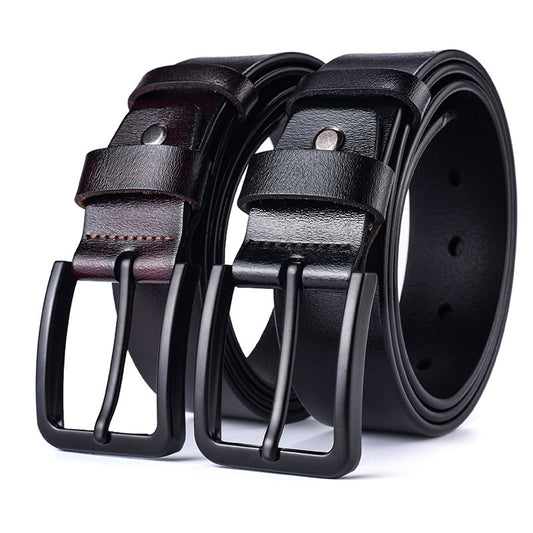 peony  men's leather leather belt casual belt