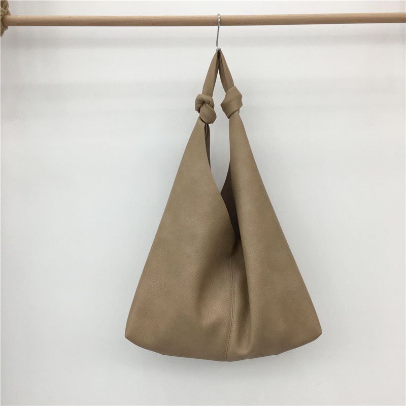Large Capacity Soft Leather Versatile Handbag Simple Shoulder Tote Bag