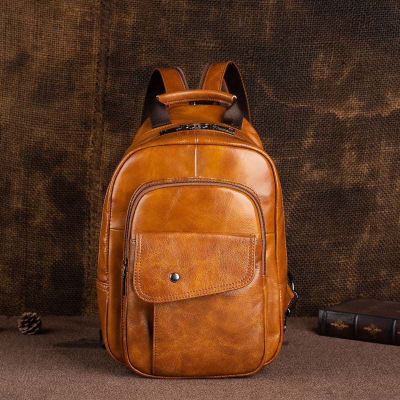 Travel Multifunctional Men's First Layer Cowhide Bag