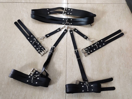 Set of leather bracelet belts