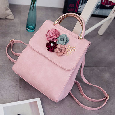 New Fashion Flower Female Backpack Women Preppy Style School Bag For Teenagers High Quality Leather Ladies' Travel Backpack