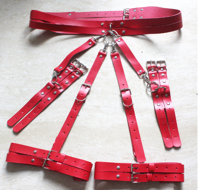 Set of leather bracelet belts