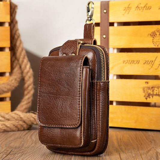 Fashion Men's Multifunctional Leather Belt Bag