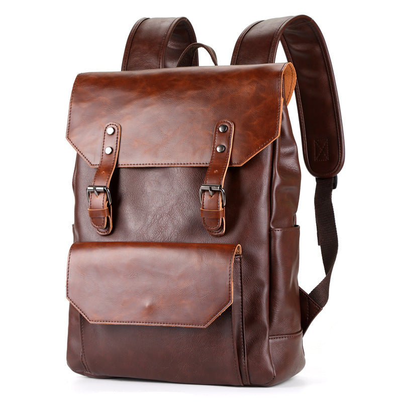 Crazy Horse Leather Large-capacity Backpack For Men And Women