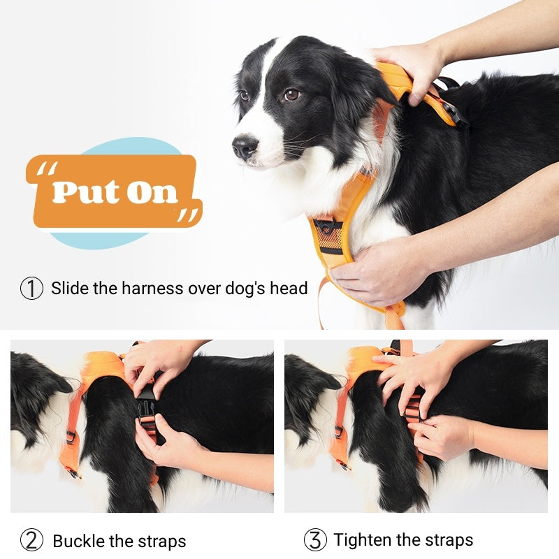 Retractable No-Pull Dog Harness, Auto-Stop Rope for Safety Use, Adjustable Reflective Oxford Easy Control, for Medium/Large Dogs Use