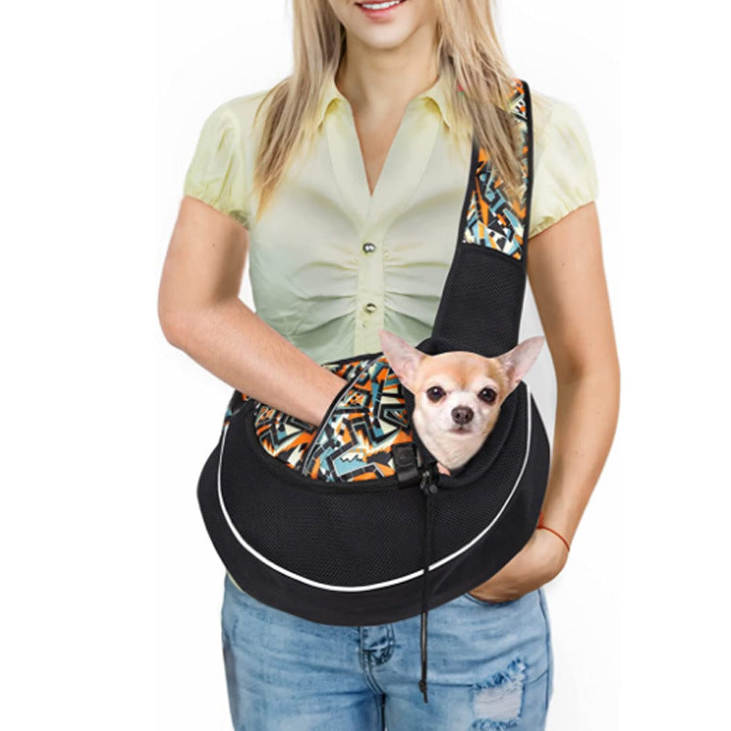 Pet Dog Sling Carrier Large Pocket Adjust Strap Anti-Falling Design Breathable Mesh Travel Safe Sling Bag Carrier for Dogs Cats