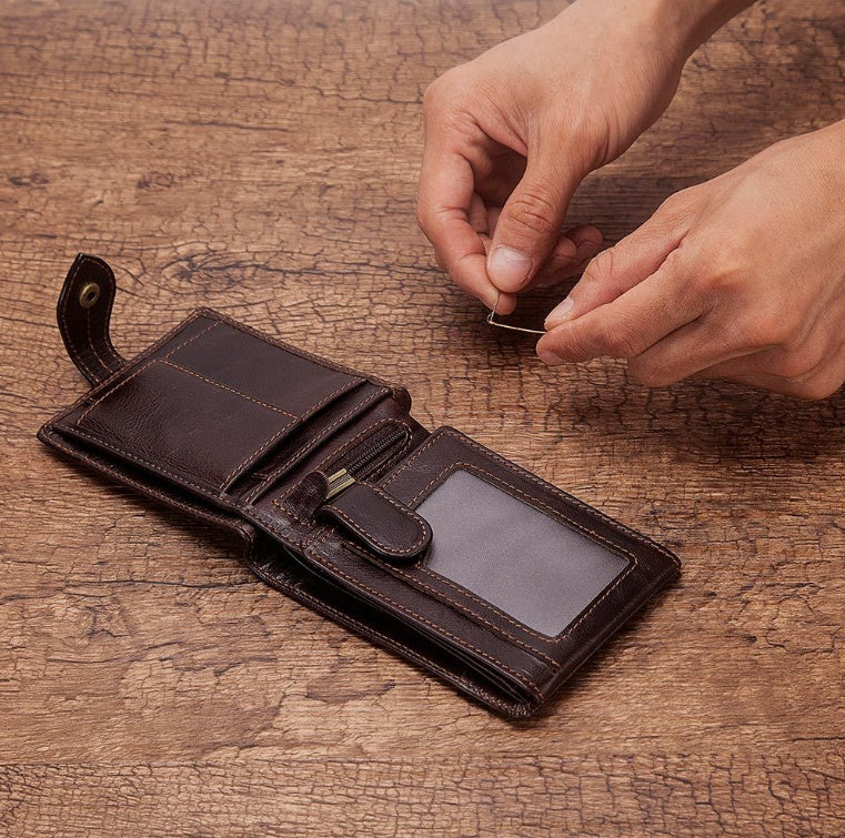 Men's Multi-card Anti-magnetic Real Cowhide Wallet