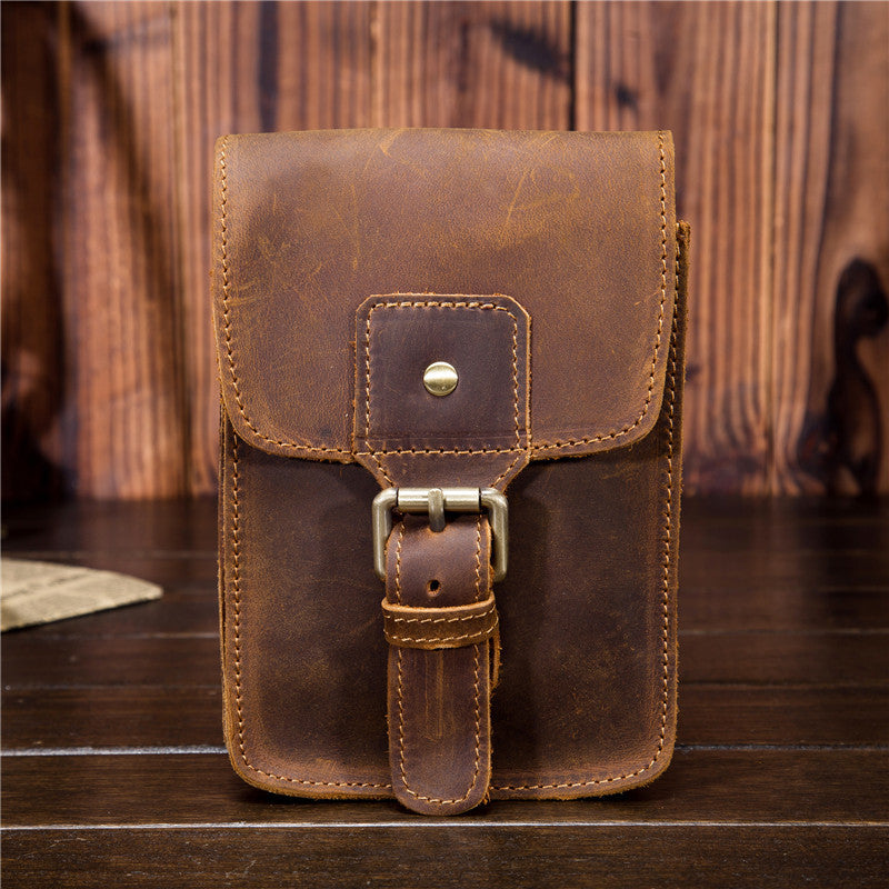 Men's Genuine Leather Retro Waist Bag