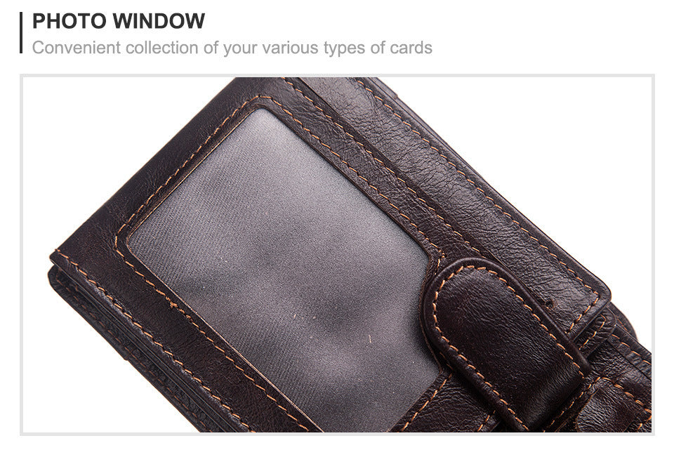 Men's Multi-card Anti-magnetic Real Cowhide Wallet
